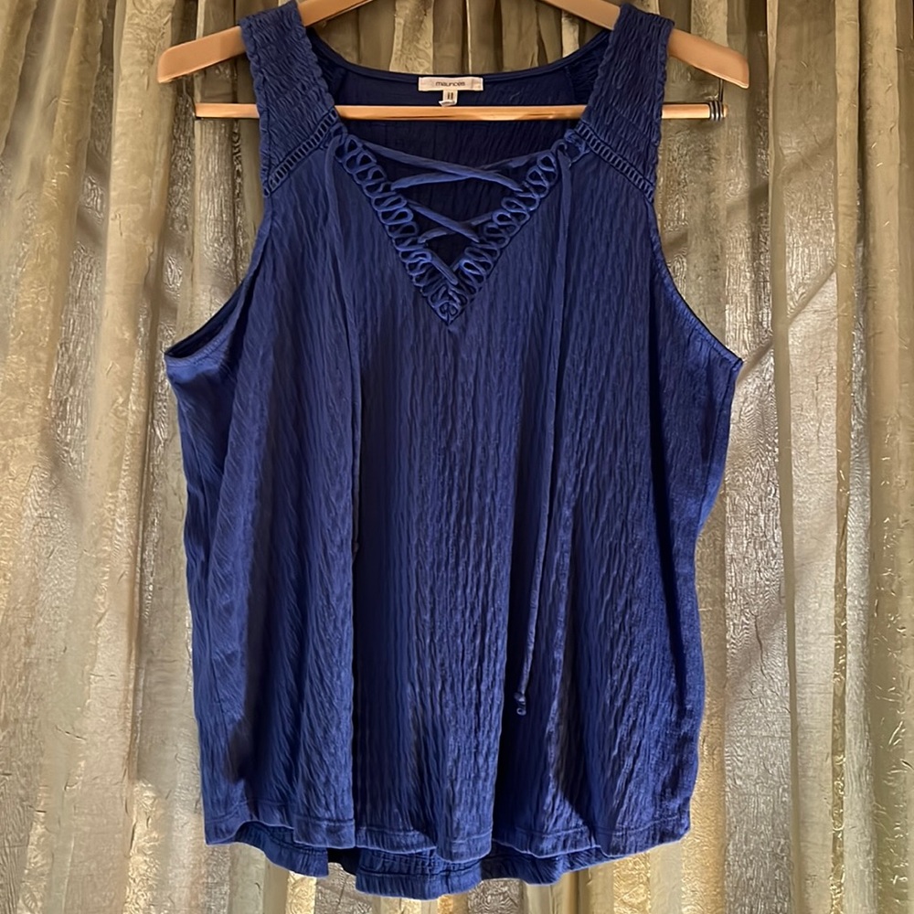 SOLD Maurices Royal Blue Lace Up Tank Top